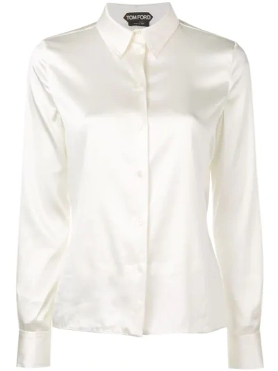 Tom Ford Pointed Collar Shirt In White