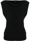Theory Boat Neck Top In Black