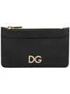 Dolce & Gabbana Crystal Embellished Logo Wallet In Black