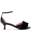 Tod's Sandals With A Bow Ribbon Detail In Black
