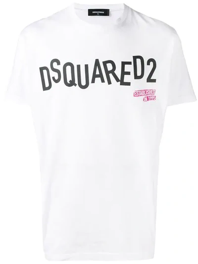 Dsquared2 White Logo-print Cotton T-shirt