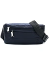 Prada Panelled Belt Bag In Blue