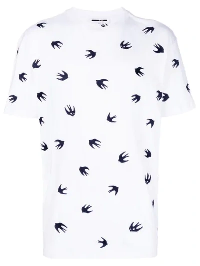 Mcq By Alexander Mcqueen Mcq Alexander Mcqueen All Over Swallow Print T In Bianco