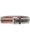 Prada Striped Woven Belt - Grey