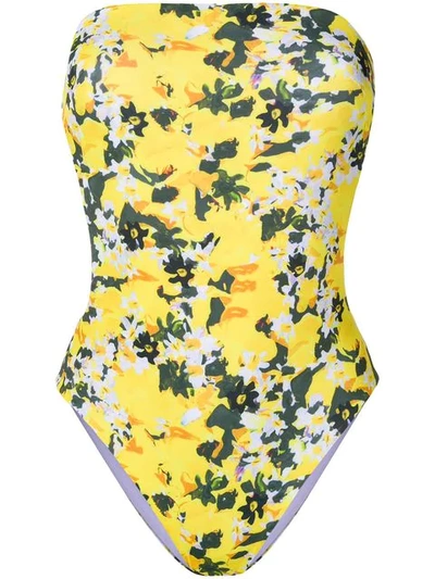 Angelys Balek Strapless Swimsuit In Yellow