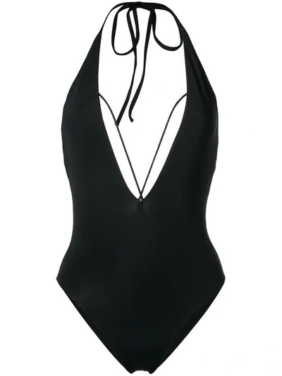 Angelys Balek Deep V Swimsuit In Black
