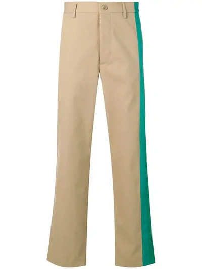 Maison Margiela Trousers With Contrasting Panels In Neutrals