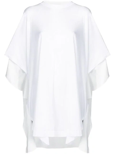 Y's Draped Oversized T-shirt In White