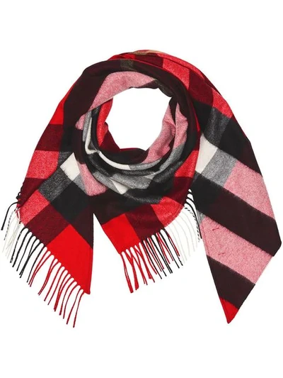 Burberry The  Bandana In Check Cashmere In Red