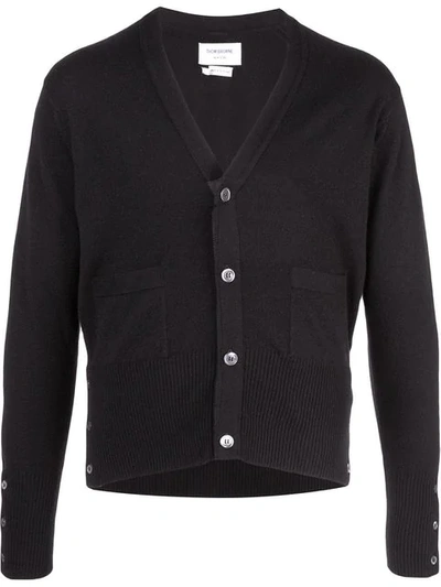 Thom Browne Cashmere Buttoned Cardigan In Black