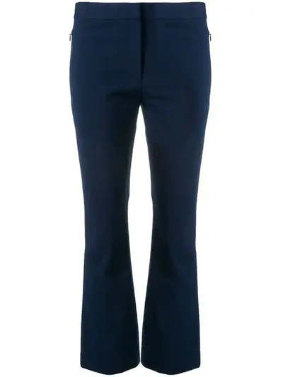 Theory Slim Cropped Trousers In Blue