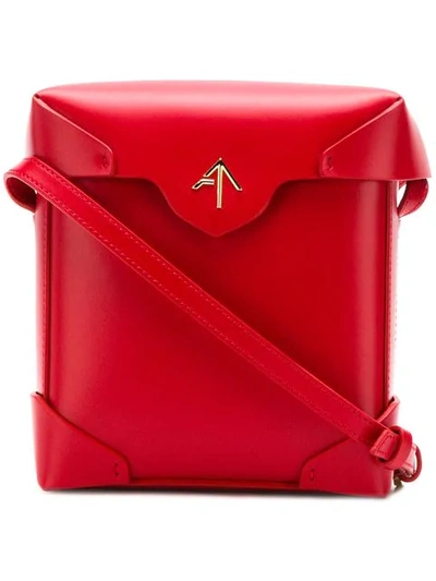 Manu Atelier Mini Pristine Leather Crossbody Bag In Red