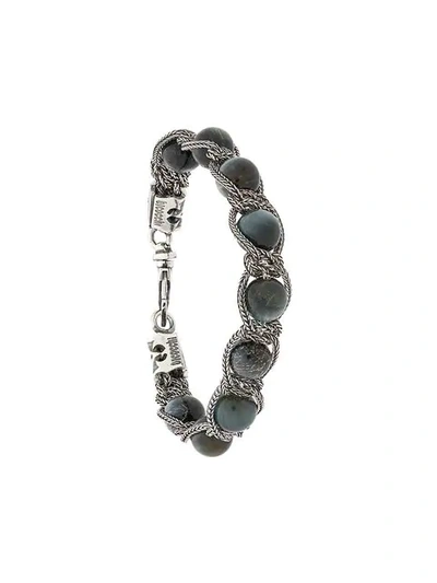 Emanuele Bicocchi Bead Chain Bracelet In Grey