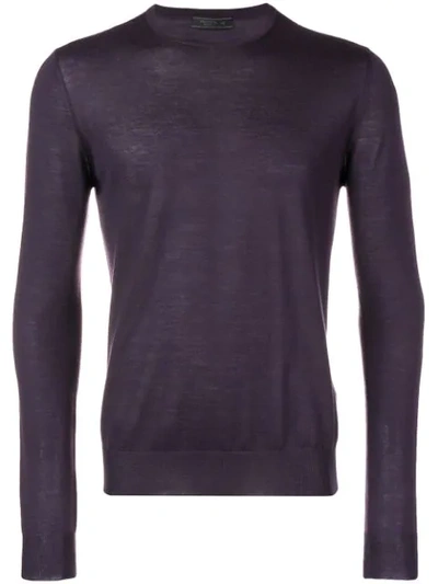Prada Fine Knit Sweater In Purple