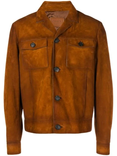 Prada Casual Suede Jacket In Brandy