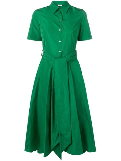 P.a.r.o.s.h Patricy Flared Shirt Dress In 068 Green