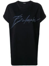 Balmain Embellished Signature T-shirt In Black
