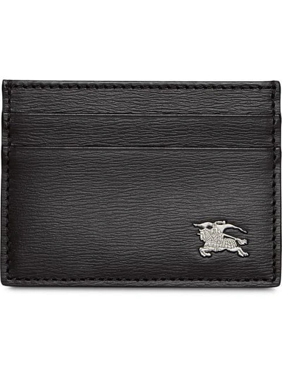 Burberry London Leather Money Clip Card Case In Black