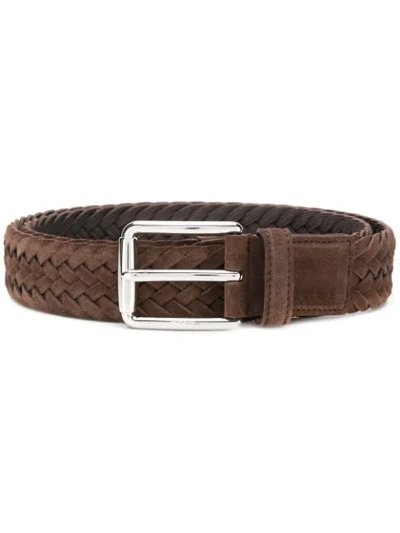 Tod's Intrecciato Belt In Brown