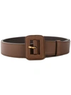 Prada Wide Buckle Belt In Brown