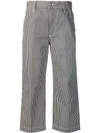 Marc Jacobs Striped Cropped Trousers In Black