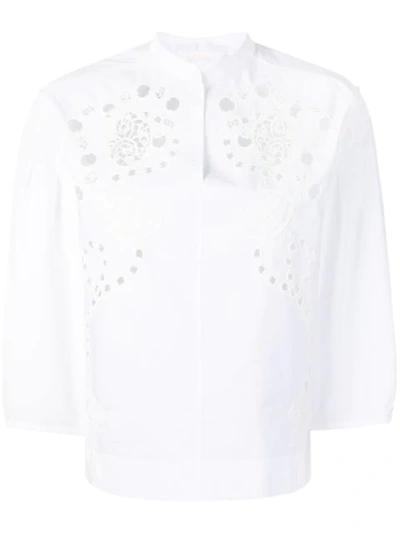 Chloé Laser Cut Shirt In White