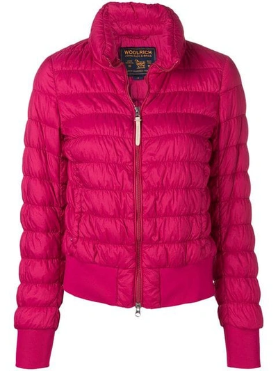 Woolrich Slim-fit Padded Jacket In Pink
