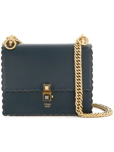 Fendi Kan I Small Shoulder Bag In Blue