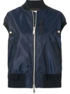 Sacai Sleeveless Bomber Jacket In Blue