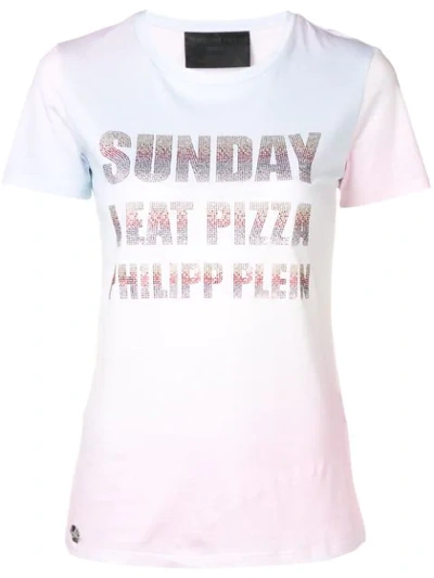 Philipp Plein Sunday I Eat Pizza T-shirt In Pink