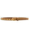 Prada Stud Detail Belt In Brown