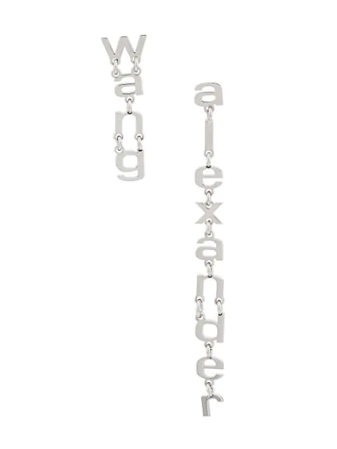 Alexander Wang Letter Logo Earrings In Silver | ModeSens