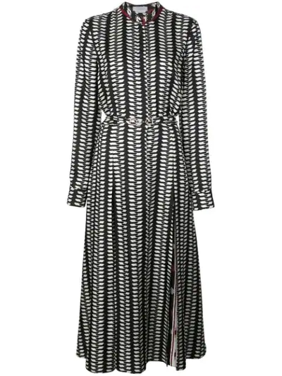 Gabriela Hearst Printed Belted Shirt Dress In Black