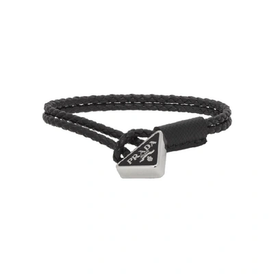 Prada Black Nappa Link Bracelet