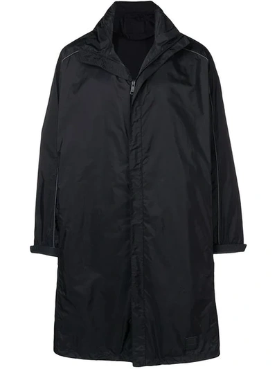 Prada Midi Raincoat In Black