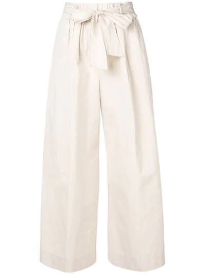 Forte Forte Classic Cropped Paper Bag Trousers In Neutrals