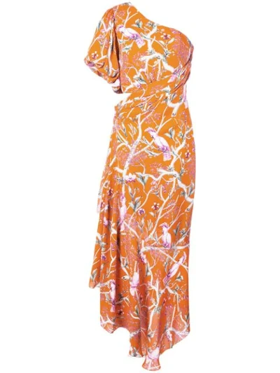 Johanna Ortiz One Shoulder Printed Dress In Orange