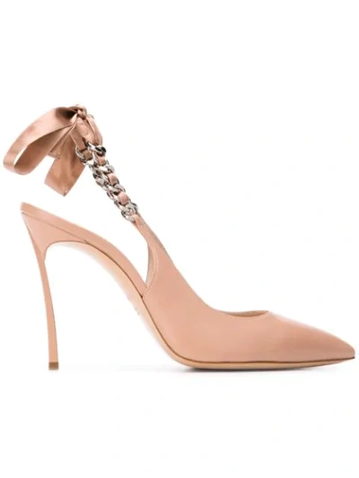 Casadei Lace Up Detailed Pumps In Neutrals