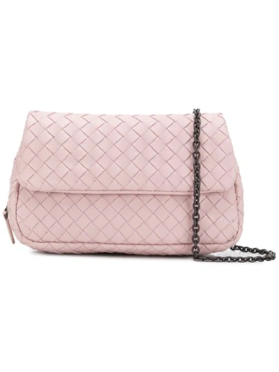 Bottega Veneta Intrecciato Crossbody Bag In Pink