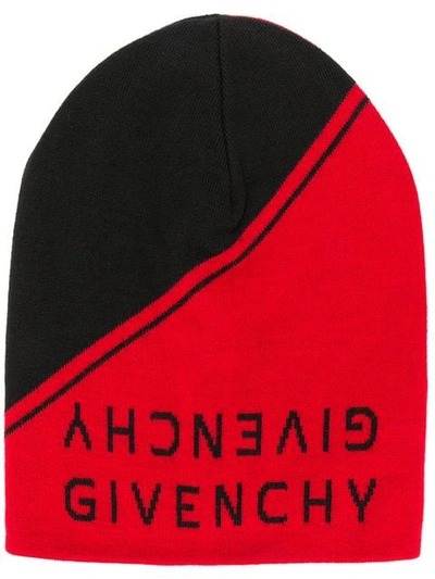 Givenchy Logo Beanie In Red