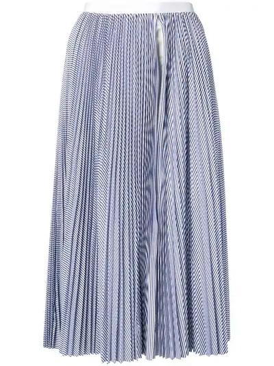 Sacai Pleated Midi Skirt - Blue In Blue