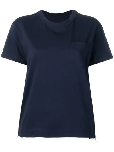 Sacai Pleated Side Panel T In Blue