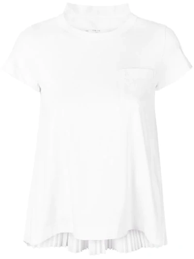 【sacai】Pleated Contrast Back T-Shirt Sacai Contrast Pleated Back T-Shirt - Blue | Editorialist