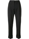 Prada Cropped Tailored Trousers In F0002 Nero