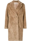 Blanca Eco Fur Overcoat In Cammello
