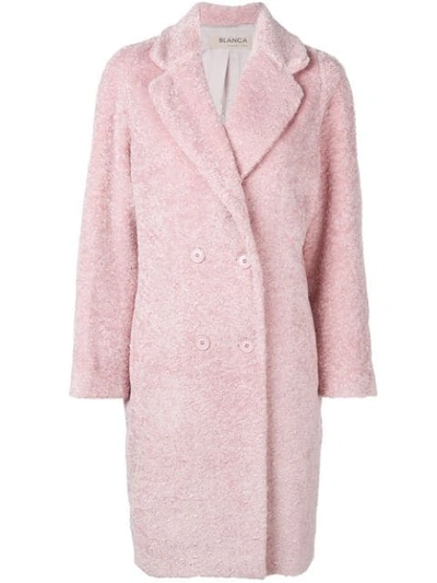 Blanca Eco Fur Overcoat In Pink