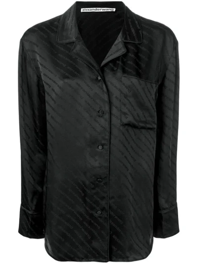 Alexander Wang Monogram Pyjama Shirt In Black