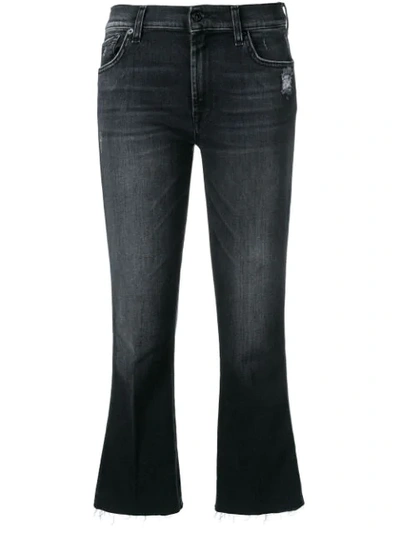 7 For All Mankind Cropped Bootcut Jeans In Black