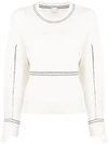Pinko Round Neck Fitted Sweater In White