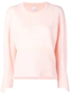Pinko Round Neck Fitted Sweater In Pink